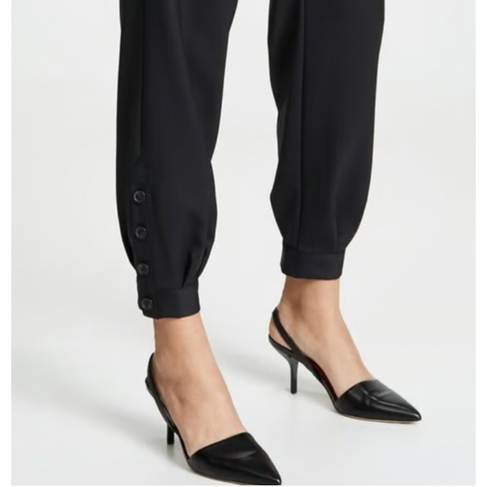 NEW! Nili Lotan 2 Bertina Slouchy VIRGIN WOOL Pants Pleats High Rise Button Hem - Picture 6 of 14